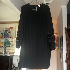 🌺 Beautiful H&M Sheath Dress with Embroidered Sleeves Sz 12